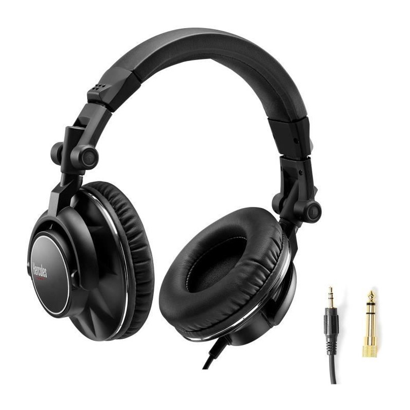 HERCULES HDP DJ60 - Casque Audio DJ - Son haute-performance - Isolation optimale - Pliable - Câble de 3m - Noir