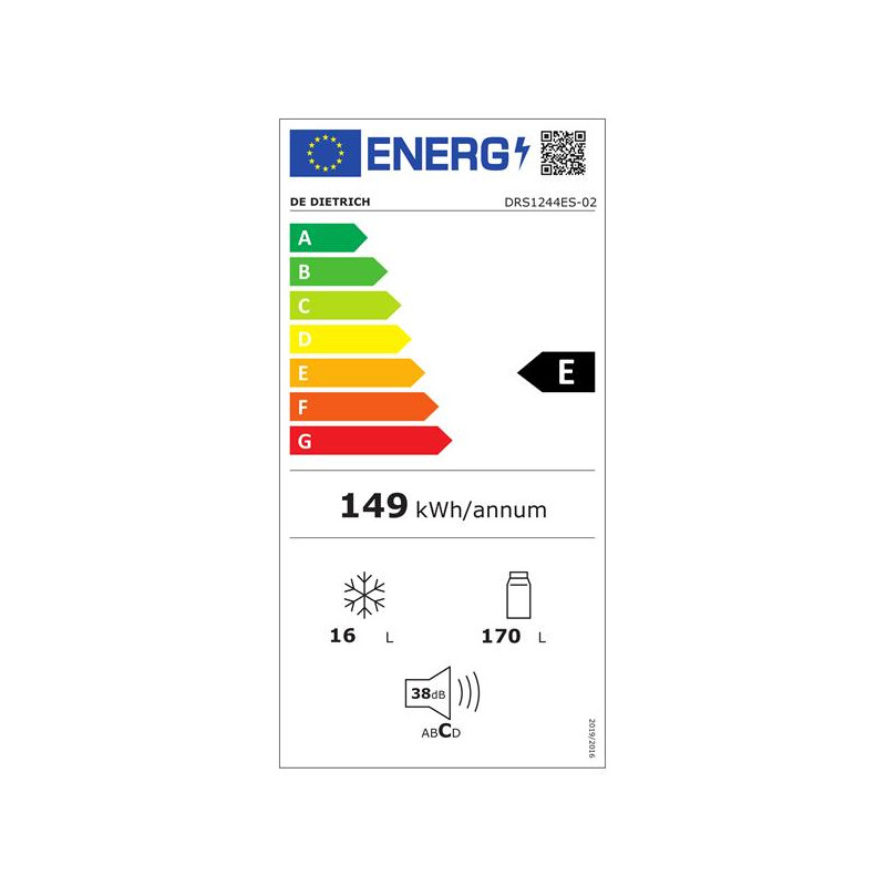 REFRIGERATEUR INTEGRABLE 122CM STATIQUE DE DIETRICH - DRS1244ES