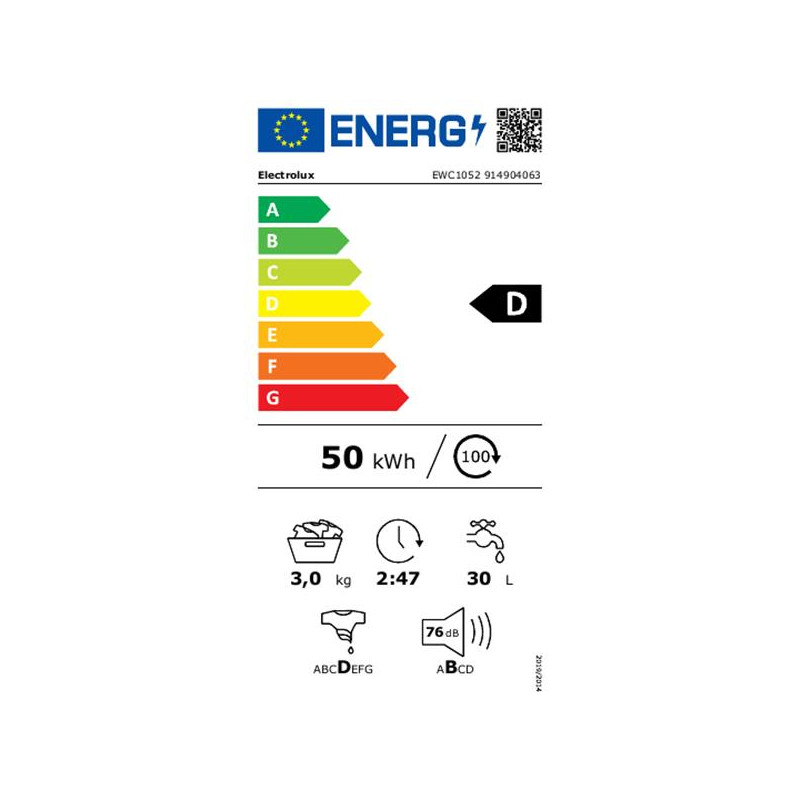 Lave-linge frontal ELECTROLUX EWC1052