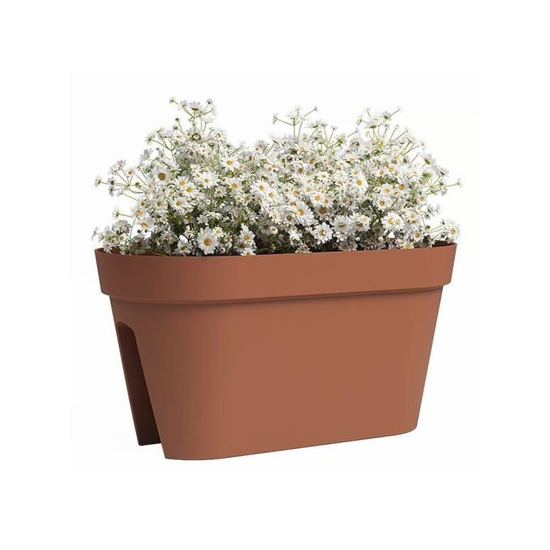 Jardiniere Balcon - Plastique - Terre cuite - Rectangulaire - L60 x P30 x H30cm - ARTEVASI