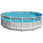 Kit piscine tubulaire ronde CLEARVIEW - Structure métal - Epurateur+Echelle de sécurité+Bâche+Tapis - 4,27 x 1,07m