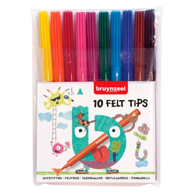 Bruynzeel Felt-tip pens, 10 pieces.