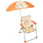 FUN HOUSE Fruity's Chaise pliante camping avec parasol - H.38.5 xl.38.5 x P.37.5 cm + parasol ø 65 cm - Pour enfant