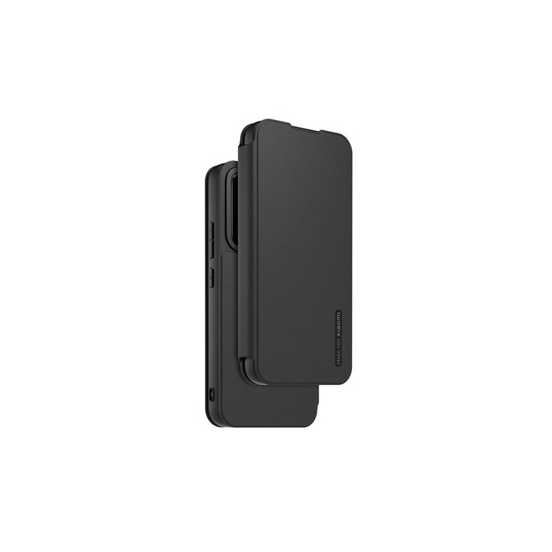 Etui à rabat au touché peau avec dragonne amovible Made For Xiaomi pour Xiaomi 14 Noir