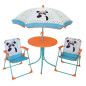 FUN HOUSE 713095 INDIAN PANDA Salon de jardin avec une table, 2 chaises pliables et un parasol pour enfant