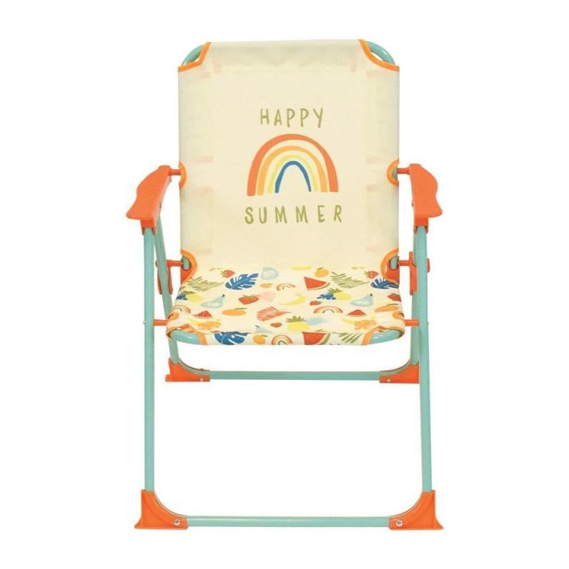 FUN HOUSE Fruity's Salon de jardin - 1 table H.46 x ø46 cm, 2 chaises H.53xl.38,5xP.37,5 cm et 1 parasol H.125 x ø100 cm