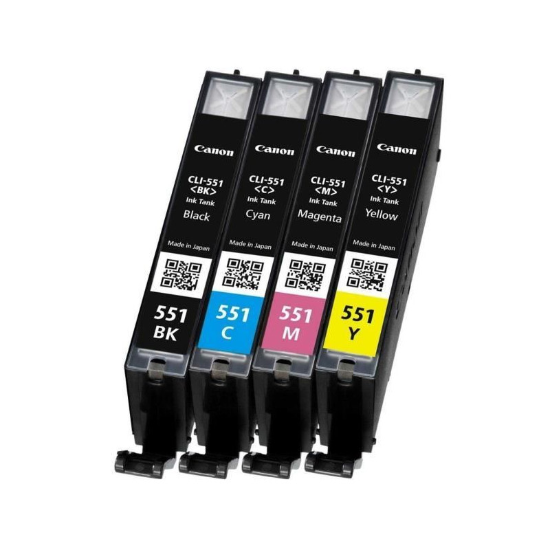 CANON Pack de 4 cartouche d'encre CLI-551 Noir/Cyan/Magenta/Jaune