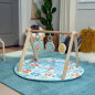 ITY de INGENUITY Sun Valley tapis d'éveil avec arche de jeu en bois, 3 jouets amovibles, pliable, des la naissance