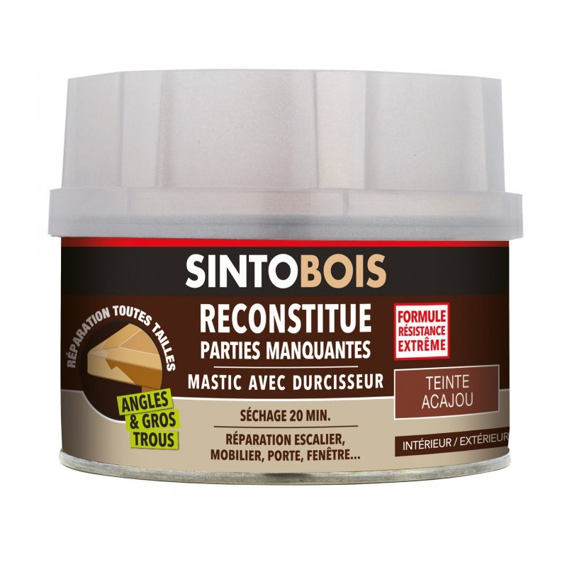 Mastic sans styrène SINTOBOIS acajou 550g + 30g SINTO 33771