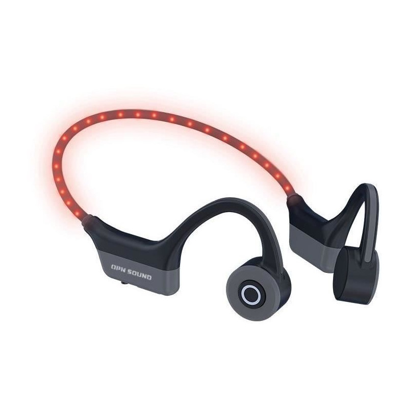 Ecouteurs a oreille ouverte sans fil - OPN SOUND - DASHLYTE - Casque running LED - Bluetooth 5.2 - Noir