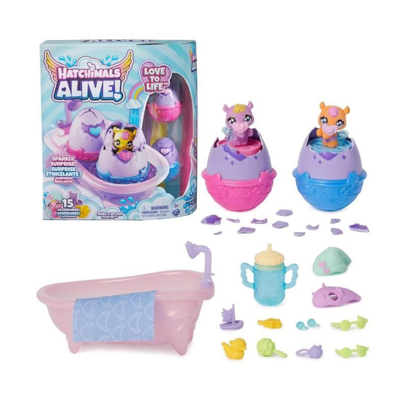 PACK DE 2 HATCHIMALS + DOUCHE COLOR CHANGE