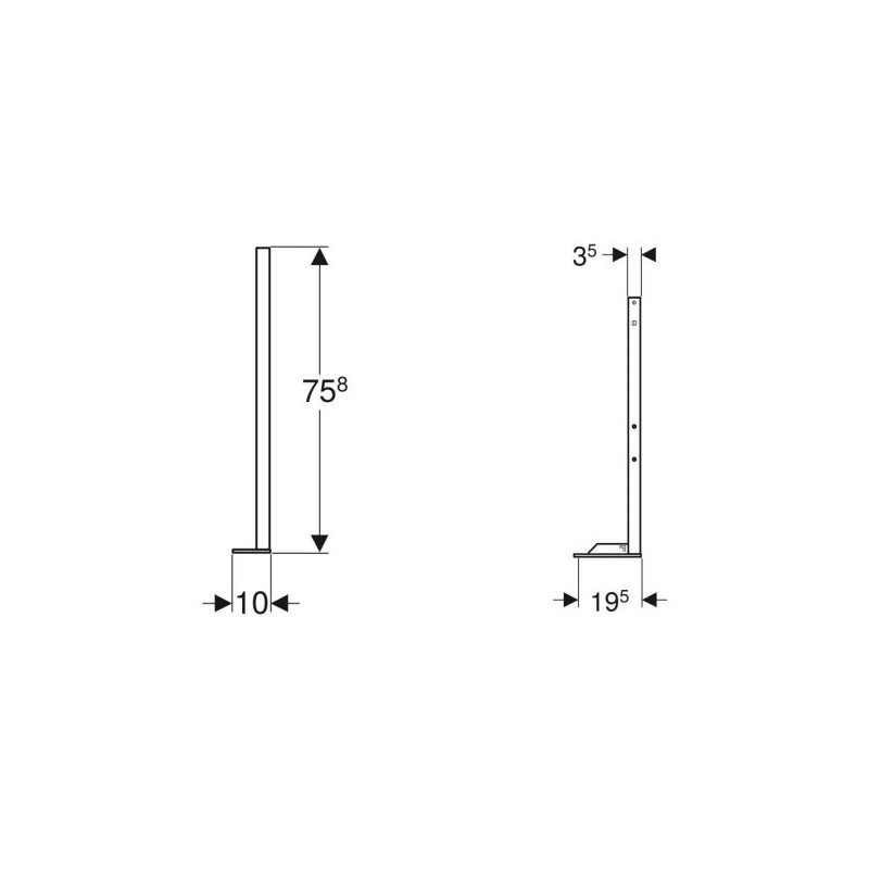 Jeu de pieds autoportants pour bâti supports DUOFIX GEBERIT 111.849.00.2