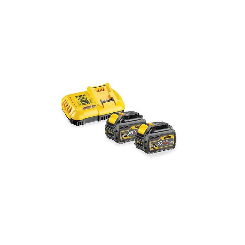 Pack de 2 batteries XR Flexvolt 18V 54V 9Ah 3Ah + chargeur rapide en boite carton DEWALT DCB118X2 QW