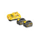 Pack de 2 batteries XR Flexvolt 18V 54V 9Ah 3Ah + chargeur rapide en boite carton DEWALT DCB118X2 QW