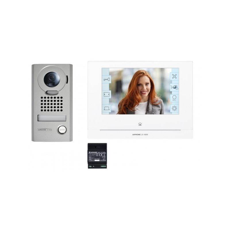 Interphone vidéo JOS1VW platine saillie avec moniteur écran 7 et module Wi Fi intégré AIPHONE 130413