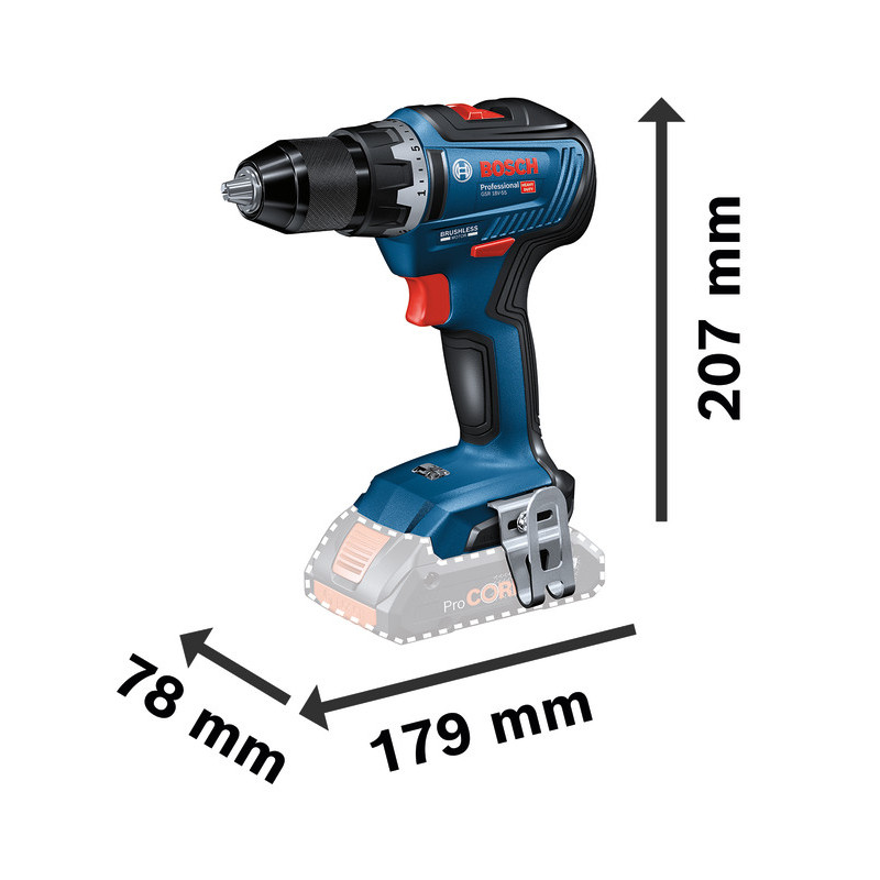 Perceuse visseuse 18V GSR 18V 55 (sans batterie ni chargeur) + boîte carton BOSCH 06019H5202