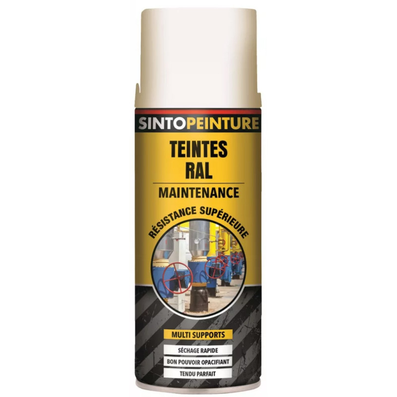 Aérosol blanc billant RAL9010 400ml peinture de maintenance SINTO 920395