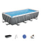 Kit Piscine hors sol tubulaire BESTWAY - Power steel™ - 549 x 274 x 122 cm - Rectangulaire (Filtre a sable, échelle, bâche)