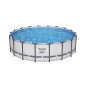 Kit Piscine hors sol tubulaire BESTWAY - Steel Pro Max - 549 x 132 cm - Rectangulaire (Inclus filtre a cartouche + échelle + b