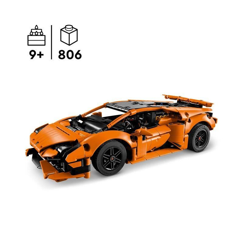 LEGO Technic 42196 Lamborghini Huracán Tecnica orange Voiture Jouet Pour Enfant de 9 Ans