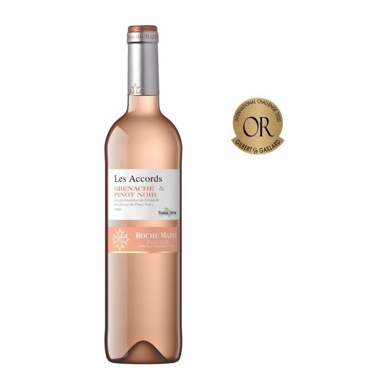 Les Accords de Roche Mazet Grenache & Pinot Noir 2019 Pays d'Oc - Vin rosé de Languedoc