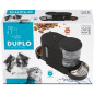 Distributeur de croquettes et d'eau M.PETS DUPLO 1,3kg/3L - 40x16.2x29.1 cm - Noir