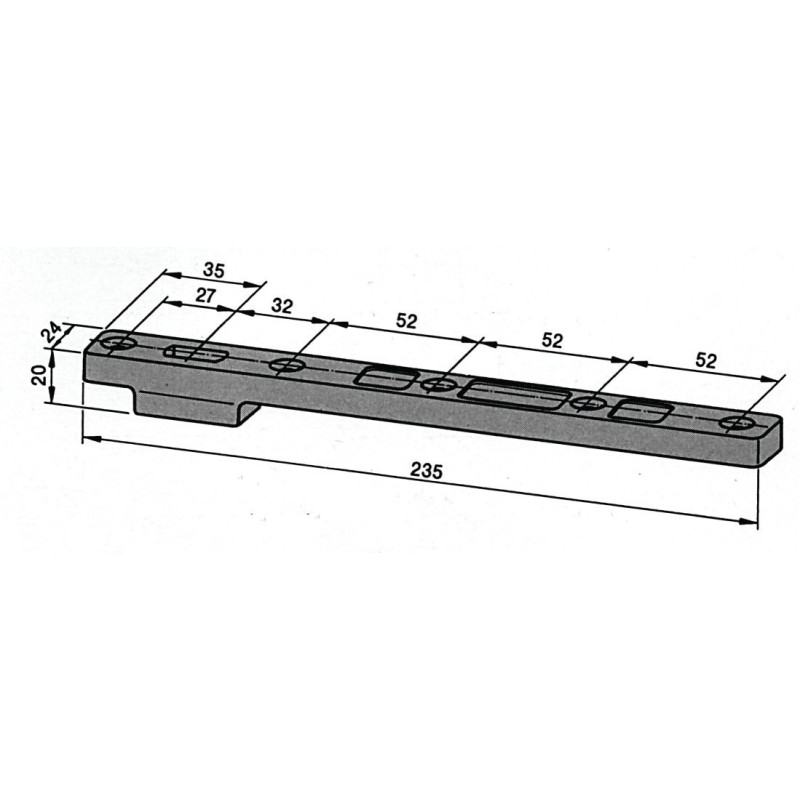 Bras du bas 7421 pour pivot BTS à axe rectangulaire DORMA 46010001