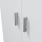 Meuble a chaussures forme armoire BASIC - 2 portes + 6 étageres - Mélaminé blanc - 30 paires - L75 x P36 x H101 cm