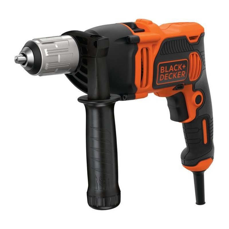 Perceuse a percussion filaire 850W BLACK+DECKER - 54 400 cps/min (Livrée avec guide de profondeur + poignée latérale) - BEH85