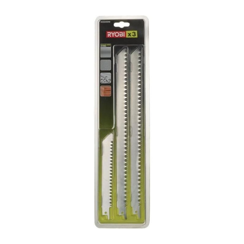 RYOBI 3 lames S. sabre grande longueur 300 & 152 mm