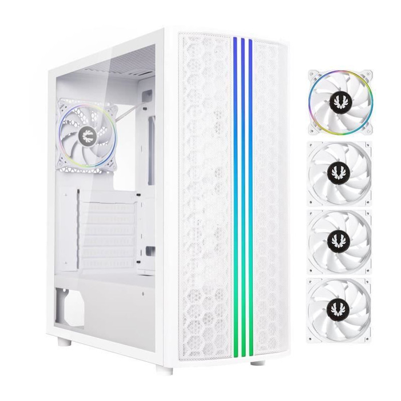 Boitier PC sans alimentation - BITFENIX Saber Mesh (Blanc) - Moyen tour - Format ATX