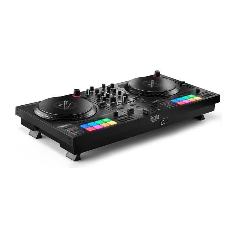 HERCULES DJCONTROL INPULSE T7 - Contrôleur DJ motorisé noir avec deux platines