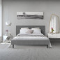 Lit adulte REMSEN - 160 x 200 cm - Sommier inclus - Gris foncé