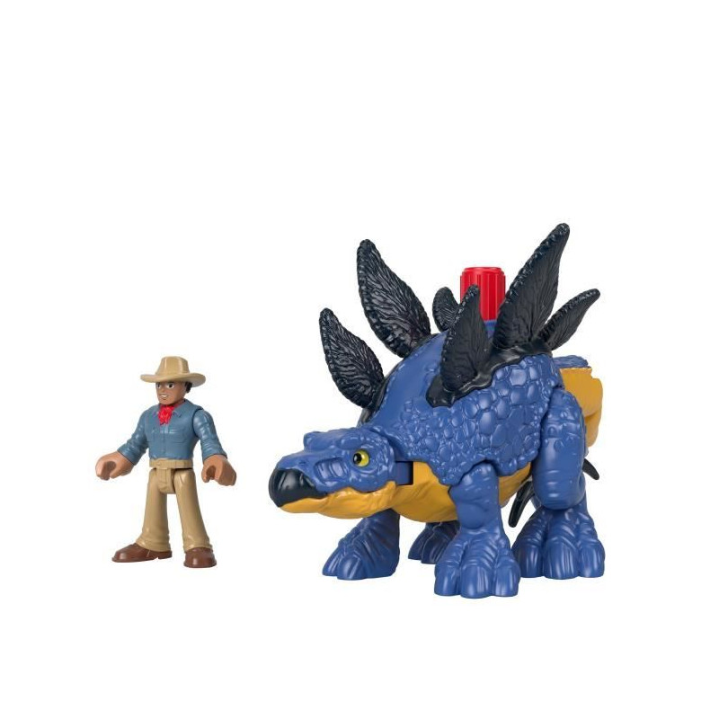 FISHER - PRICE IMAGINEXT - Jurassic World - Stegosaurus Et Personnage - Figurine d'action 1er age - 3 ans et +