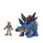 FISHER - PRICE IMAGINEXT - Jurassic World - Stegosaurus Et Personnage - Figurine d'action 1er age - 3 ans et +