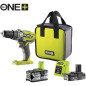 RYOBI - Perceuse-visseuse a percussion 18V ONE+ 50 Nm + 2 batteries 4 & 2 Ah, chargeur - Livrée en sac de transport - R18PD3-24