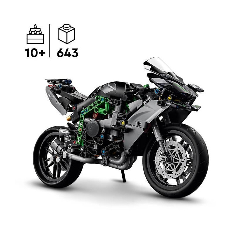 LEGO Technic 42170 La Moto Kawasaki Ninja H2R, Idée Cadeau pour Enfants, Jouet Créatif