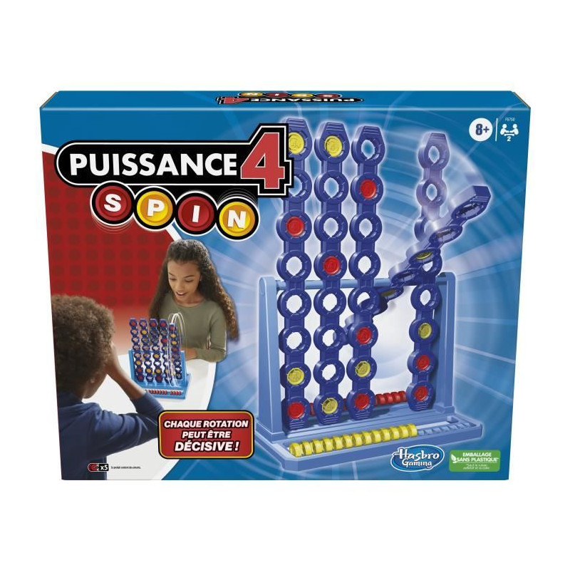 Puissance 4 Spin avec grille tournante, jeu de sociéré, pour 2 joueurs, pour enfants a partir de 8 ans