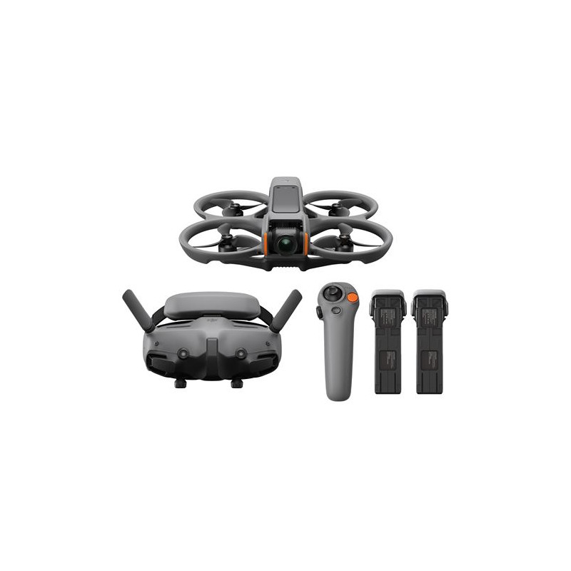 Drone DJI Avata 2 Fly More Combo avec trois batteries Gris et noir