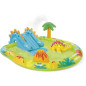 Aire de jeux gonflable - INTEX - Petit Dino - 143 Litres - 2 ans+ - 191 x 152 x 58 cm - Inclus : toboggan, fontaine, dino gonfla