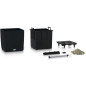 Pot de fleur LECHUZA Cube Cottage 50 - kit complet, noir graphite