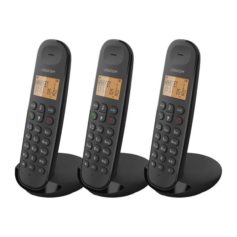 Téléphone fixe sans fil - LOGICOM - DECT ILOA 350 TRIO - Noir - Sans répondeur