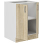 Meuble bas SARA - 2 portes - Décor chene sonoma - L60xP48xH82 cm - Plan de travail non inclus - Fabriqué en Pologne