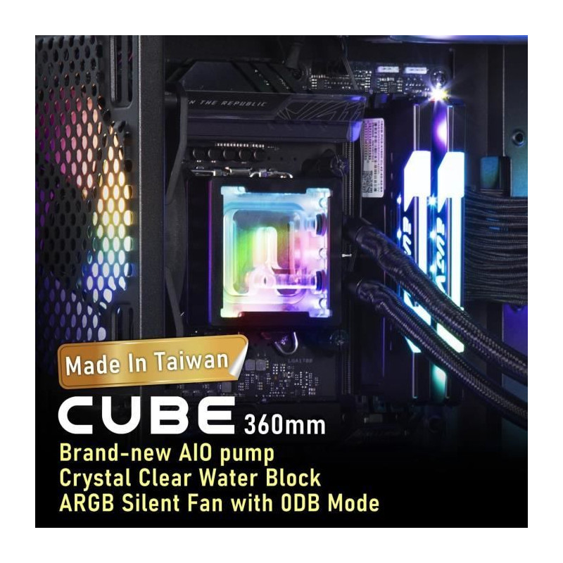 BITFENIX Cube AIO 360 (noir) - Watercooling AIO - 3x120mm