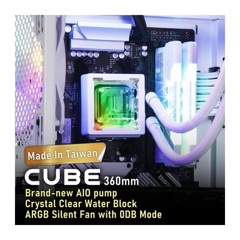 BITFENIX Cube AIO 360 (Blanc) - Watercooling AIO - 3x120mm