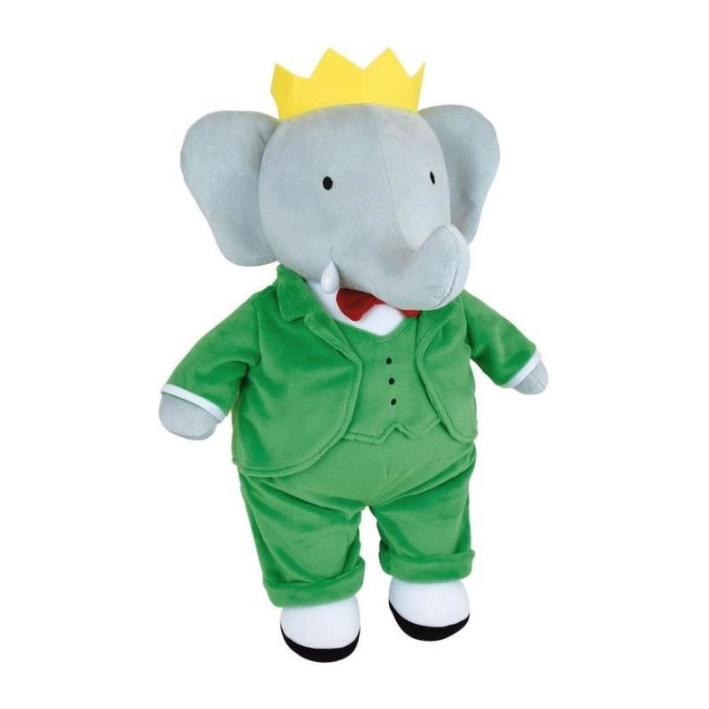 Peluche - JEMINI - Peluche Éléphant Babar +/- 40 cm - En peluche douce - Idéale pour créer des histoires et décorer la cham