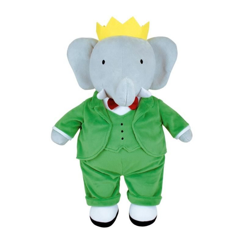 Peluche - JEMINI - Peluche Éléphant Babar +/- 40 cm - En peluche douce - Idéale pour créer des histoires et décorer la cham