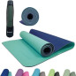 Tapis de yoga Schildkröt Fitness Bicolor 180 x 61 cm - sans PVC - résistant au glissement - marine/menthe