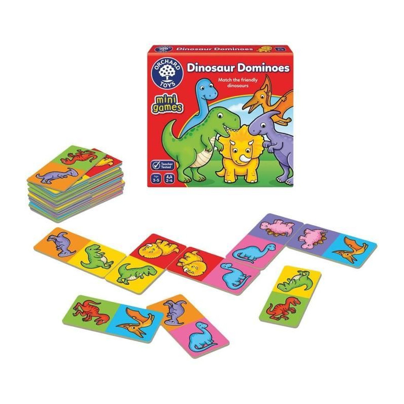 Dinosaures domino - Jeu classique - ORCHARD