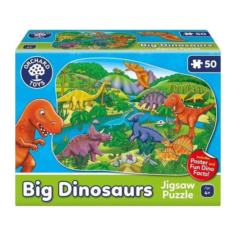 Puzzle Les dinosaures - ORCHARD - 50 pieces - Développe la coordination et les compétences observationnelles